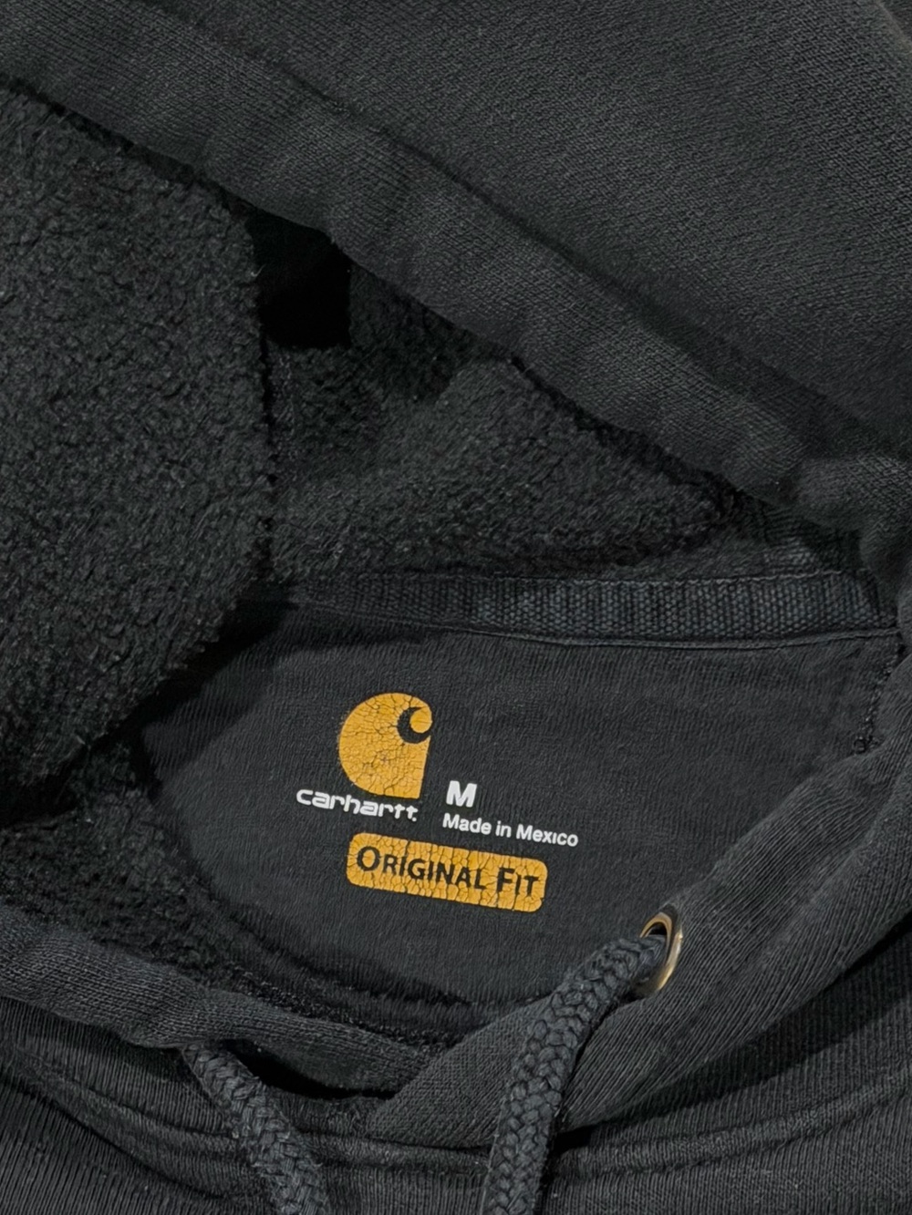 Carhartt Black Drawstring Hoodie Men's Medium - Picture 5 of 9